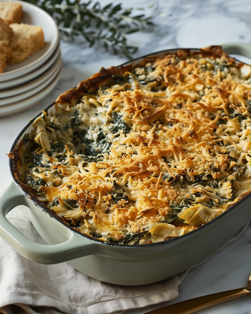 Amazing Spinach Artichoke Casserole