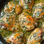 Seared Chicken Thighs in Garlic & Herb Sauce