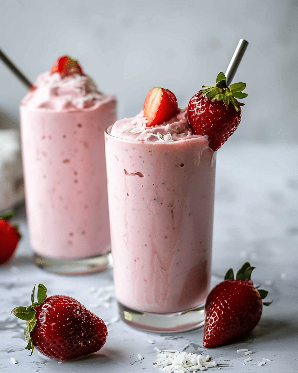 Strawberry Coconut Milk Shake