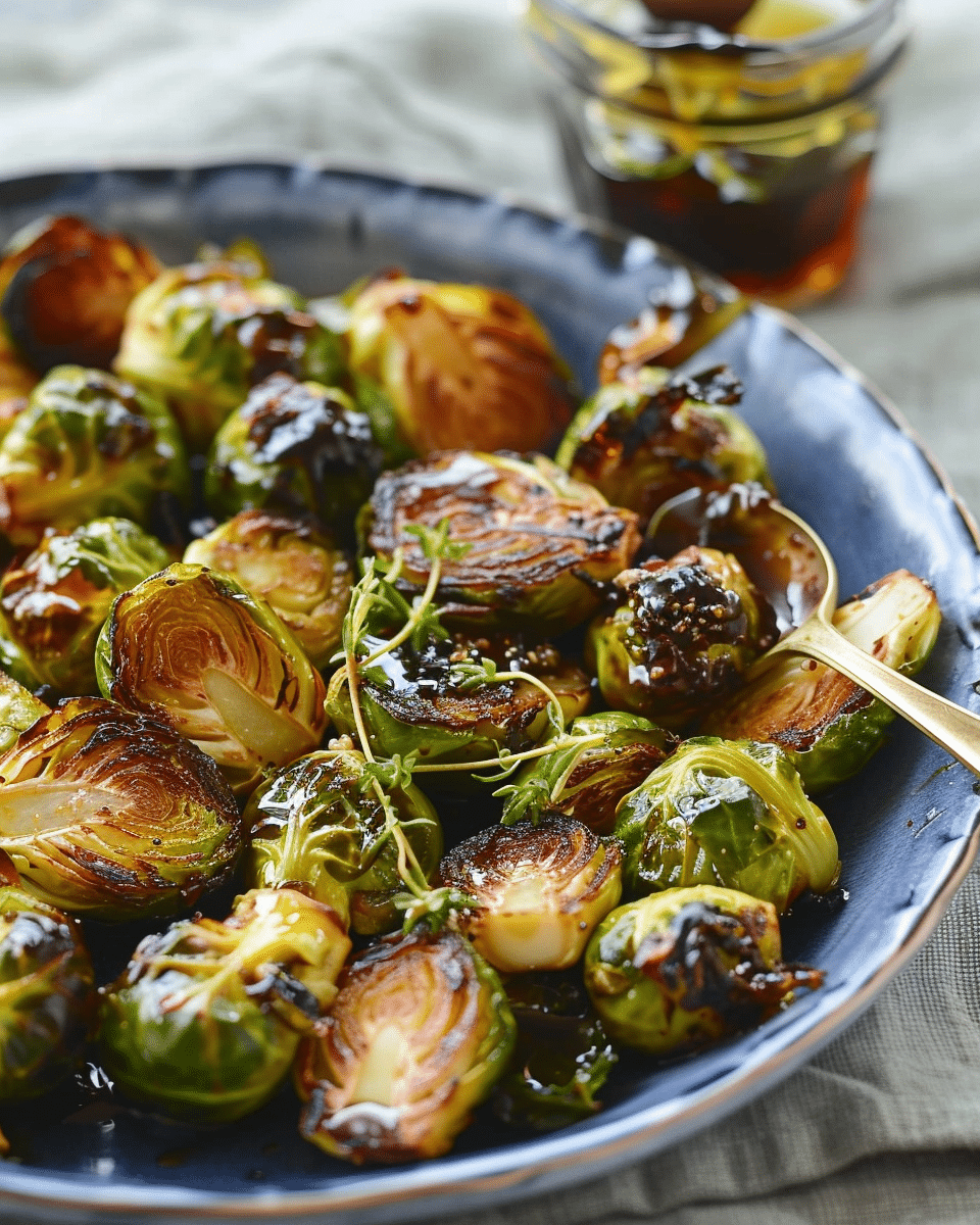 Roasted Brussels Sprouts with Balsamic Vinegar & Honey