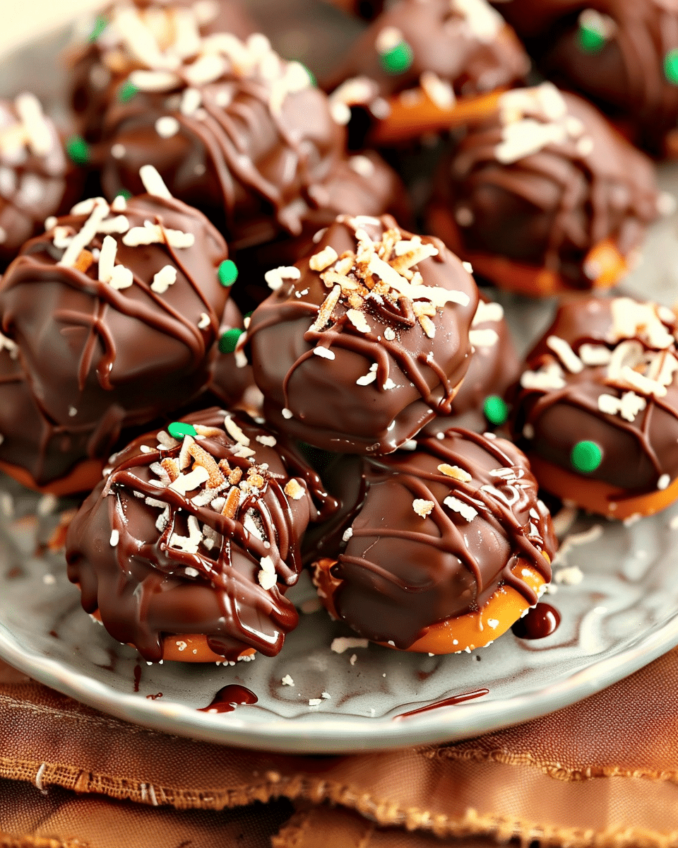 Easy Chocolate Caramel Pretzel Bites
