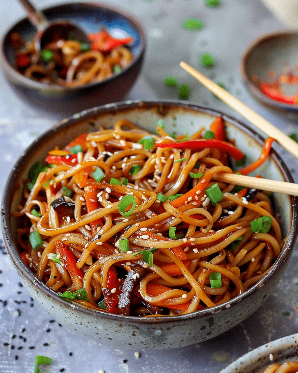 Asian Vegetable Stir‑Fry Noodles