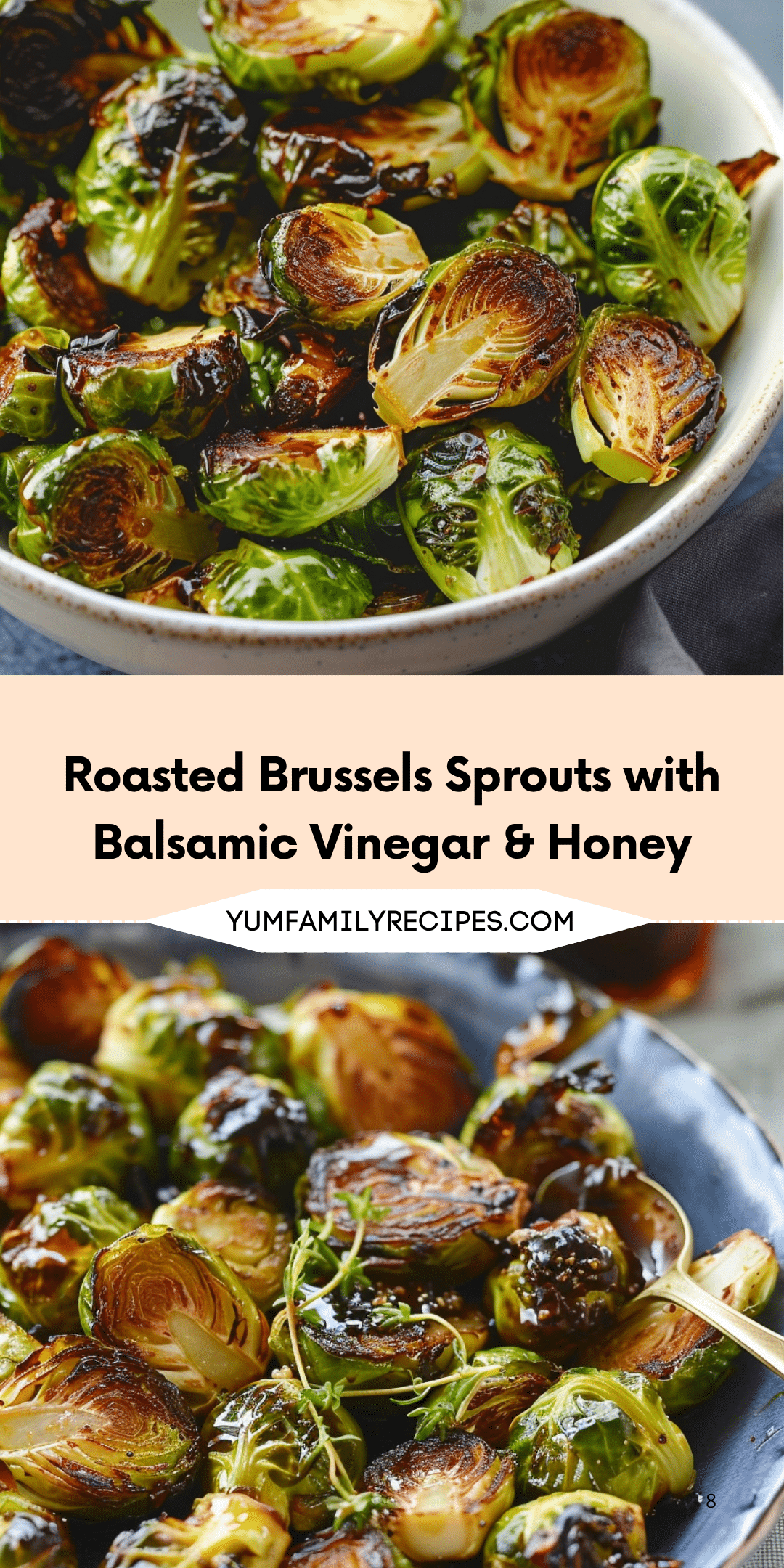 Roasted Brussels Sprouts with Balsamic Vinegar & Honey | Yum Family Recipes