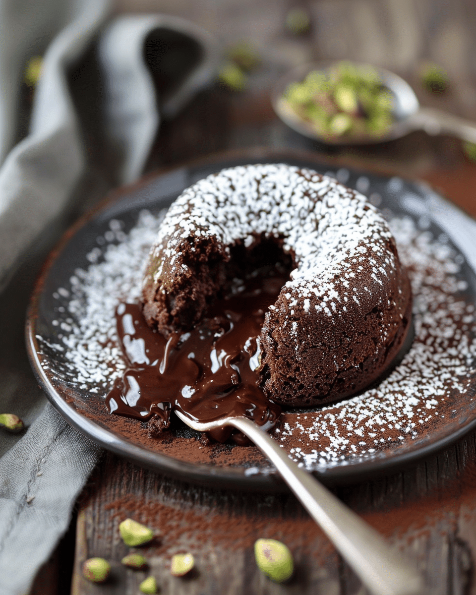 Pistachio Chocolate Lava Cakes