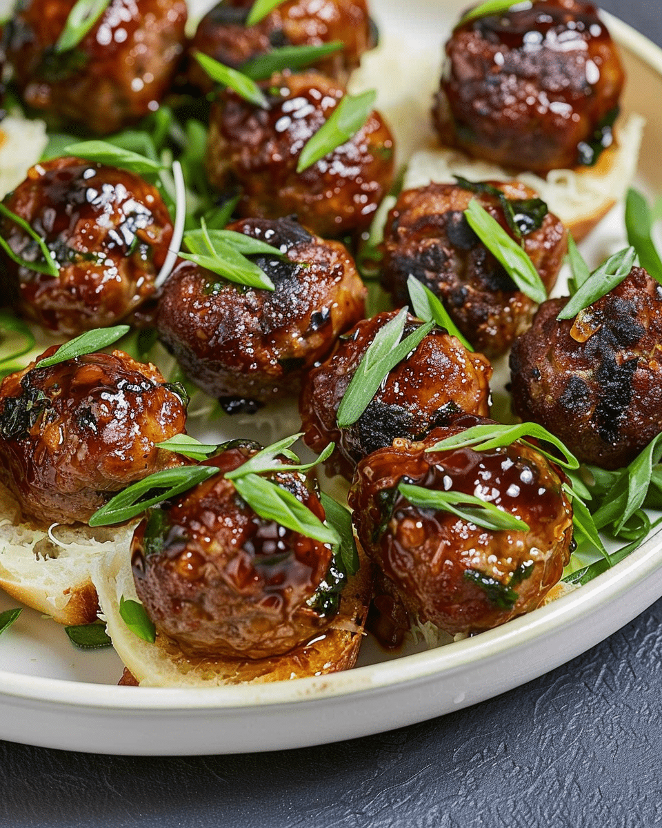 Miso‑Glazed Meatball Sliders