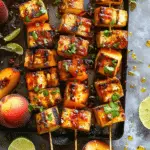 Chili‑Lime Tofu and Peach Skewers