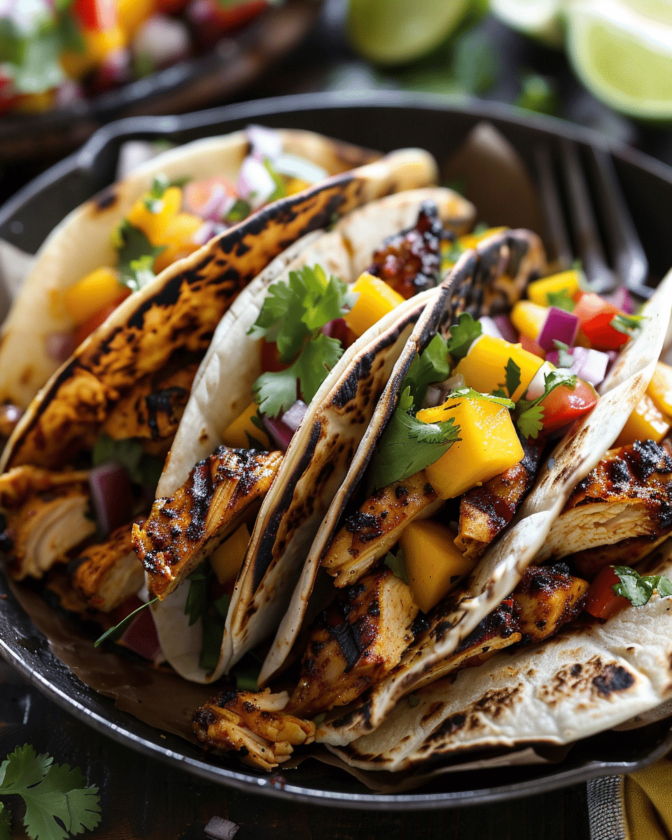 Blackened Chicken Tacos with Mango Habanero Salsa