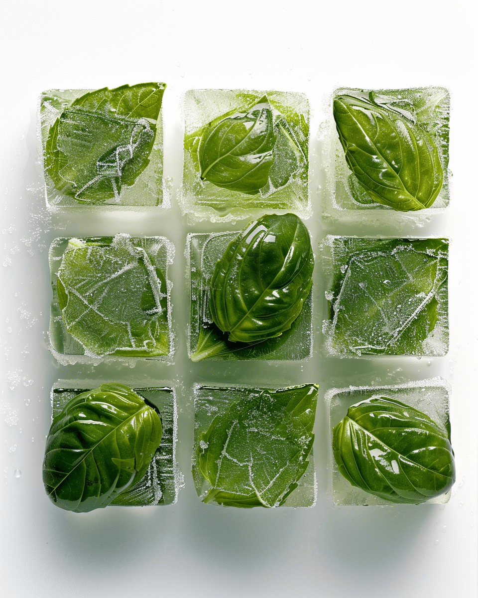 How to Freeze Basil (Basil Cubes)