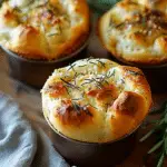 Irresistible Golden Crust Garlic Rosemary Focaccia Muffins