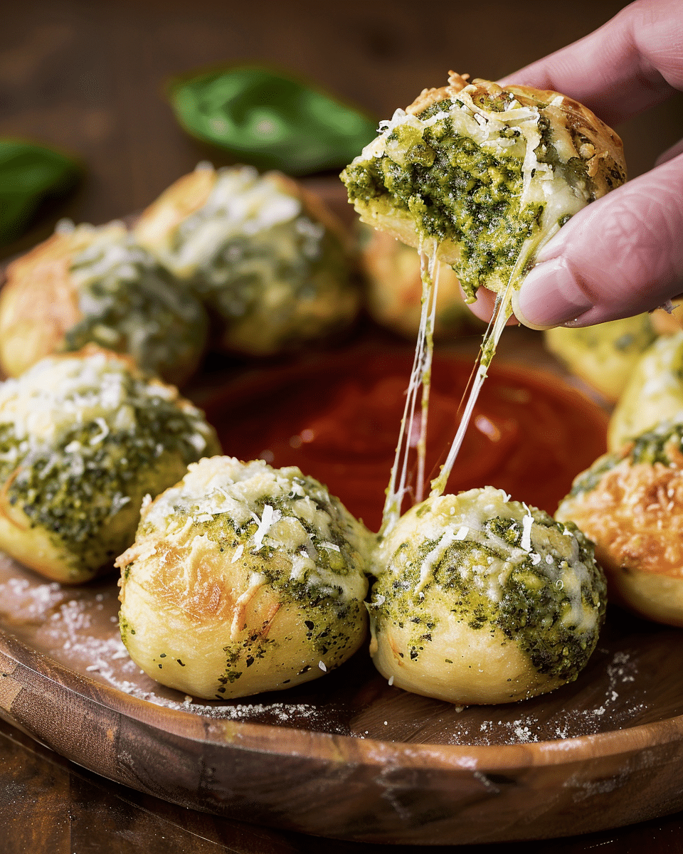 Pesto Cheese Bombs