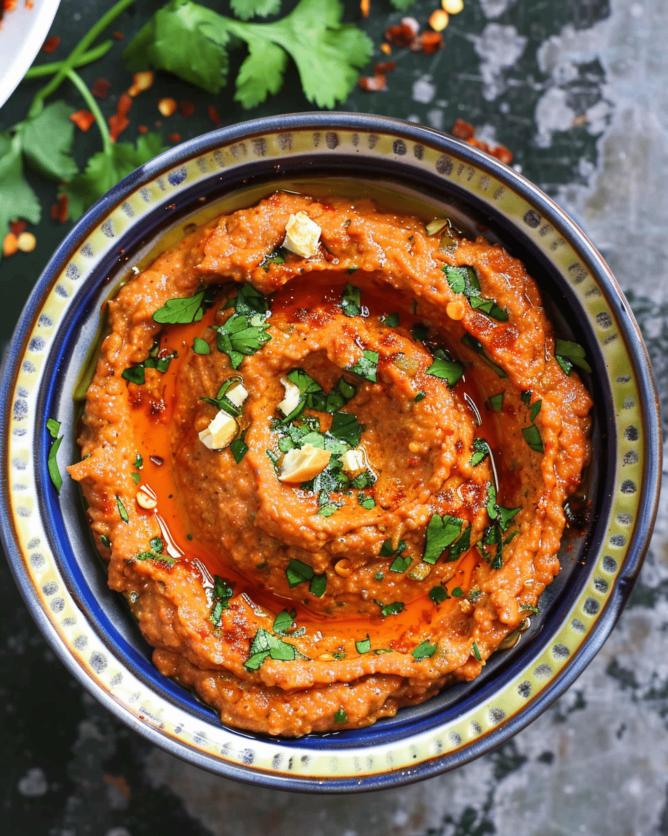 Muhammara: Roasted Red Pepper & Walnut Dip