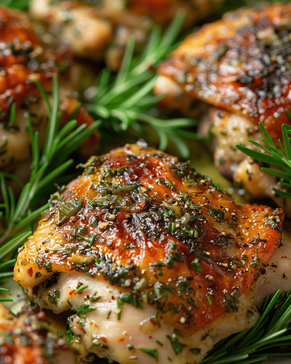 Garlic & Herb Crispy Roasted Chicken Thighs