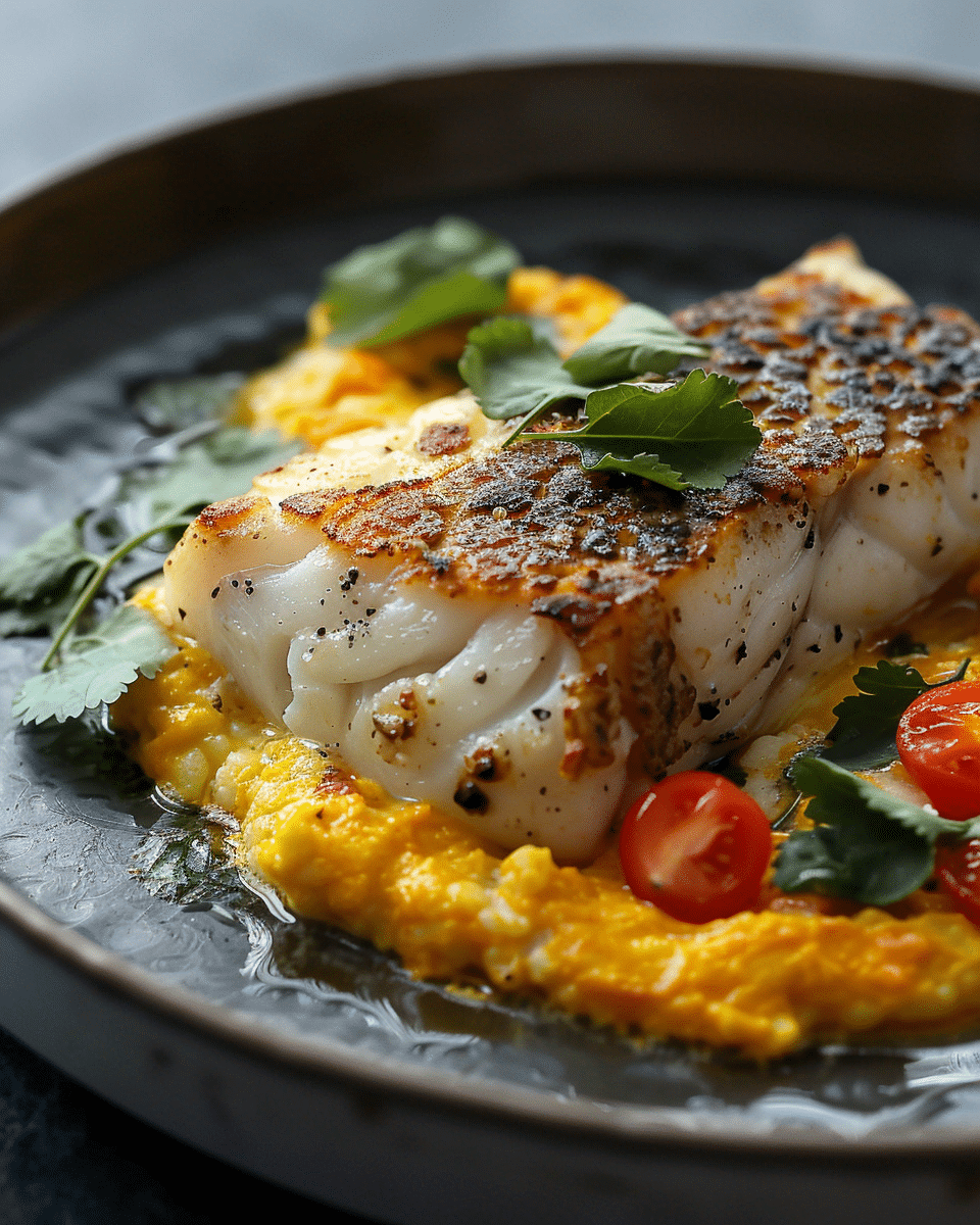 Coconut Saffron Poached Fish