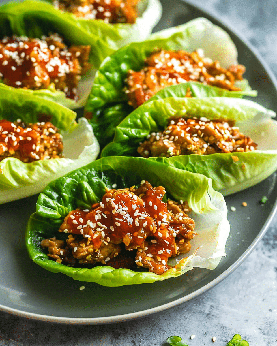 Korean Chicken Lettuce Wraps