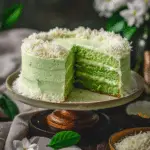 Pandan Coconut Cake