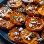 Roasted Sweet Potato Rounds with Honey and Feta