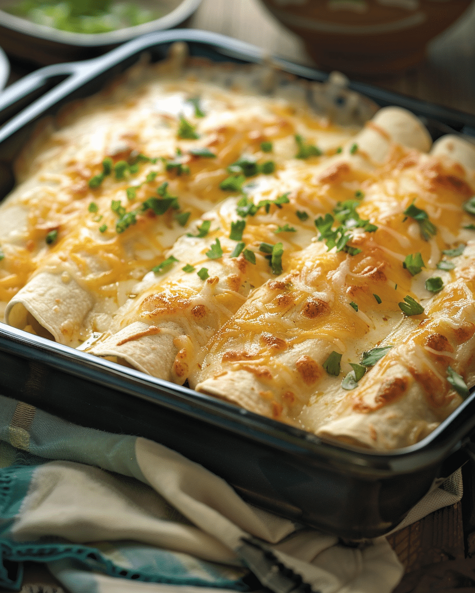 Creamy White Chicken Enchiladas