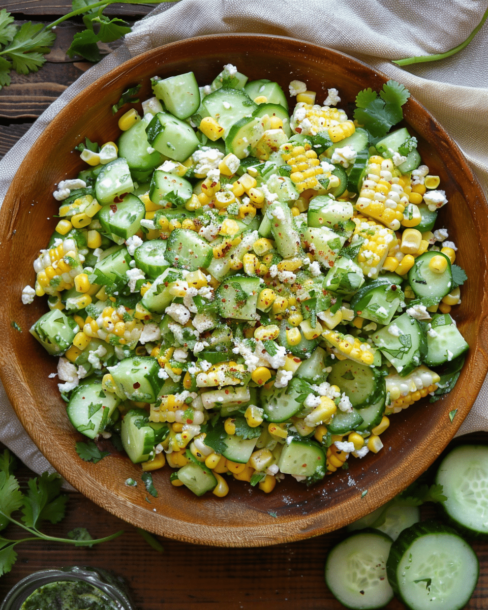 Street Corn Creamy Cucumber Salad