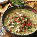 Slow Cooker Green Chile Chicken Queso