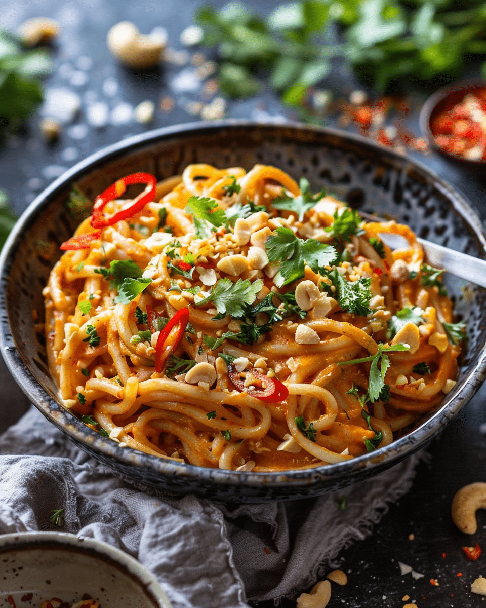 Red Curry Peanut Noodles (Vegan & Gluten‑Free)