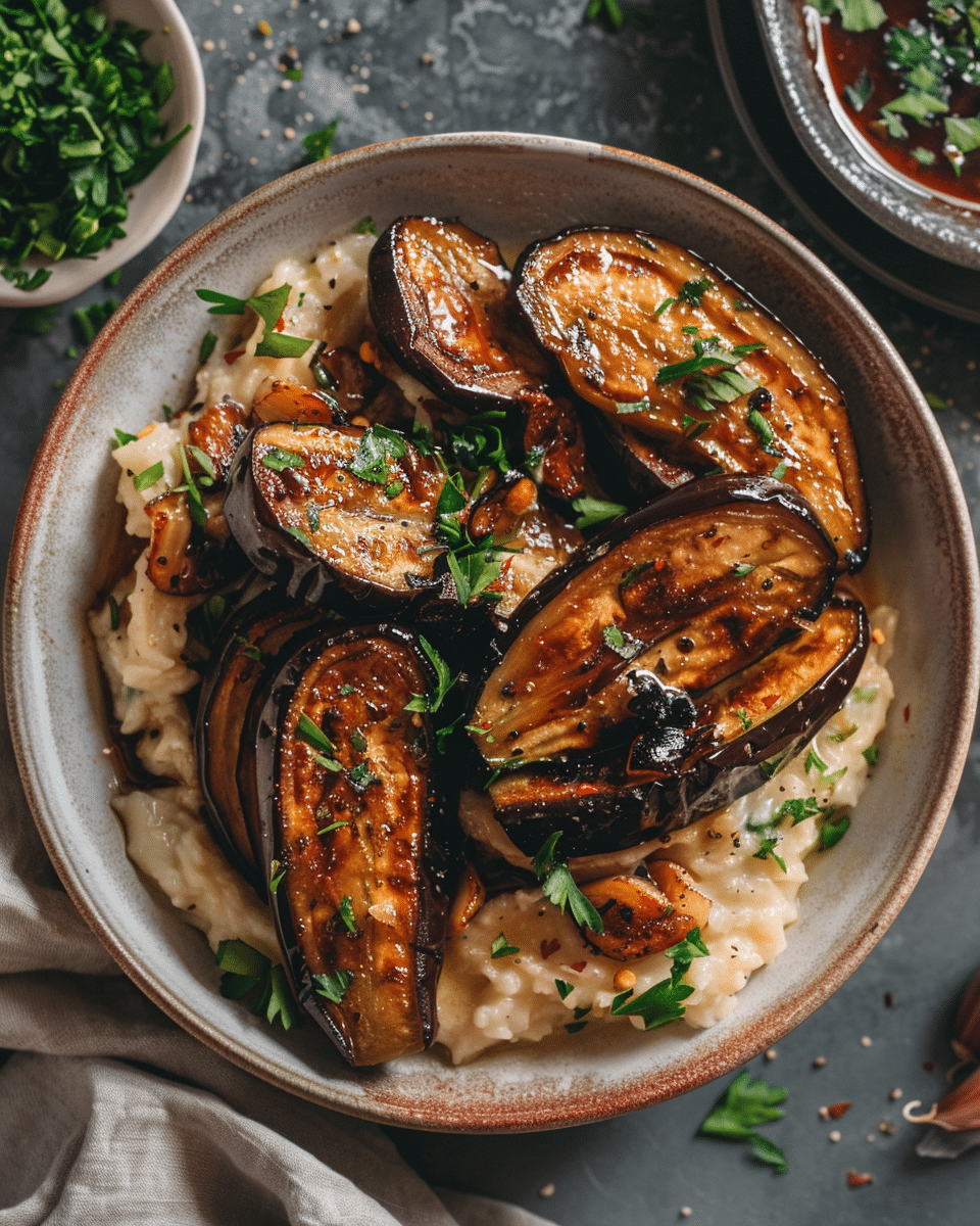 Irresistible Sticky Garlic Eggplant