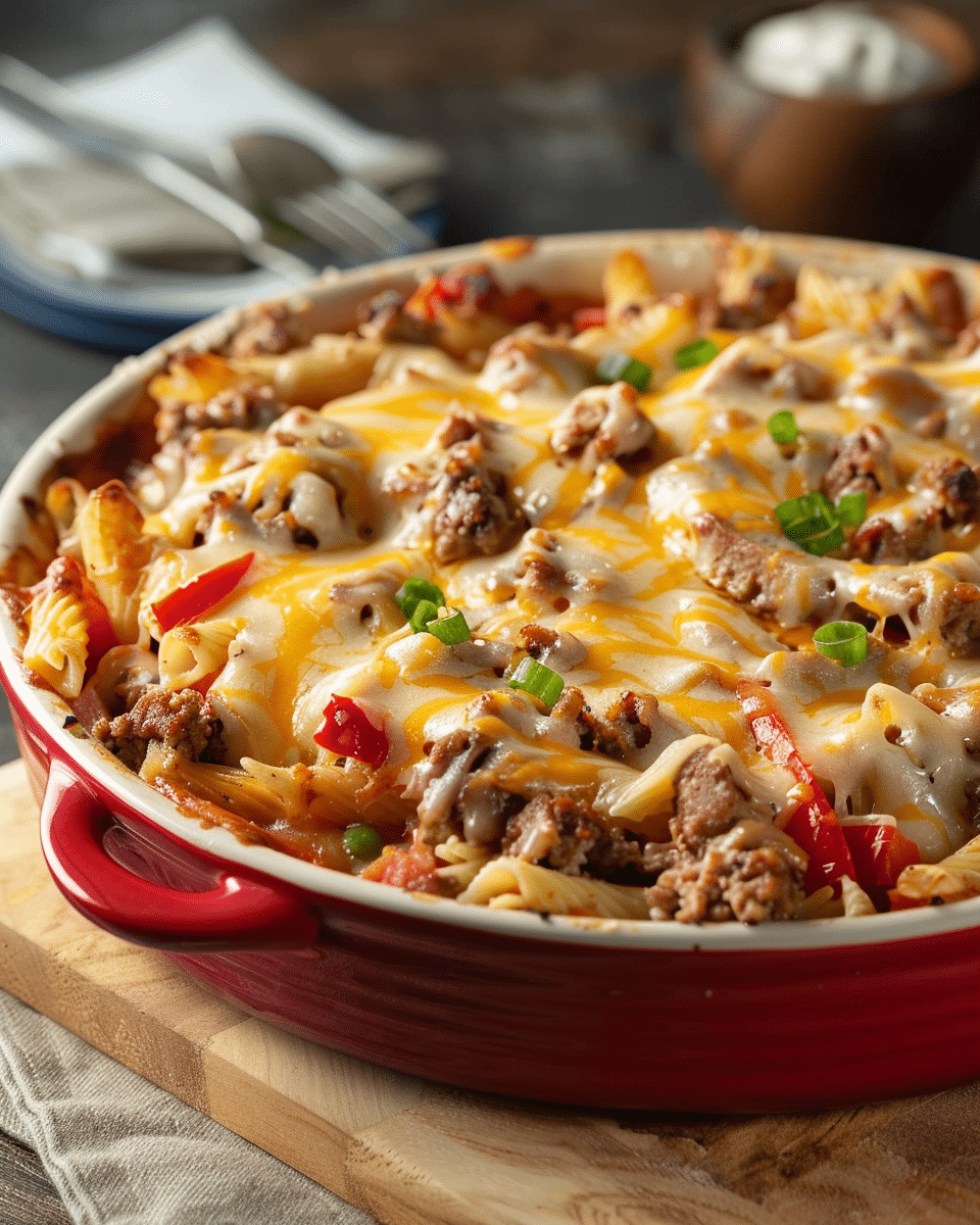 Ultimate Philly Cheesesteak Casserole