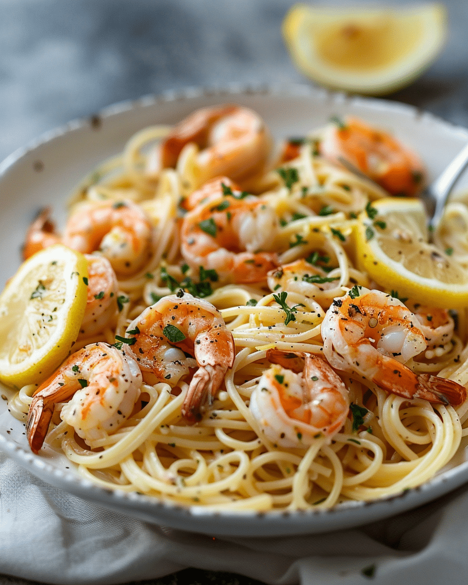 Lemon Garlic Shrimp Pasta