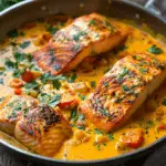 One‑Pan Coconut Curry Salmon with Garlic Butter