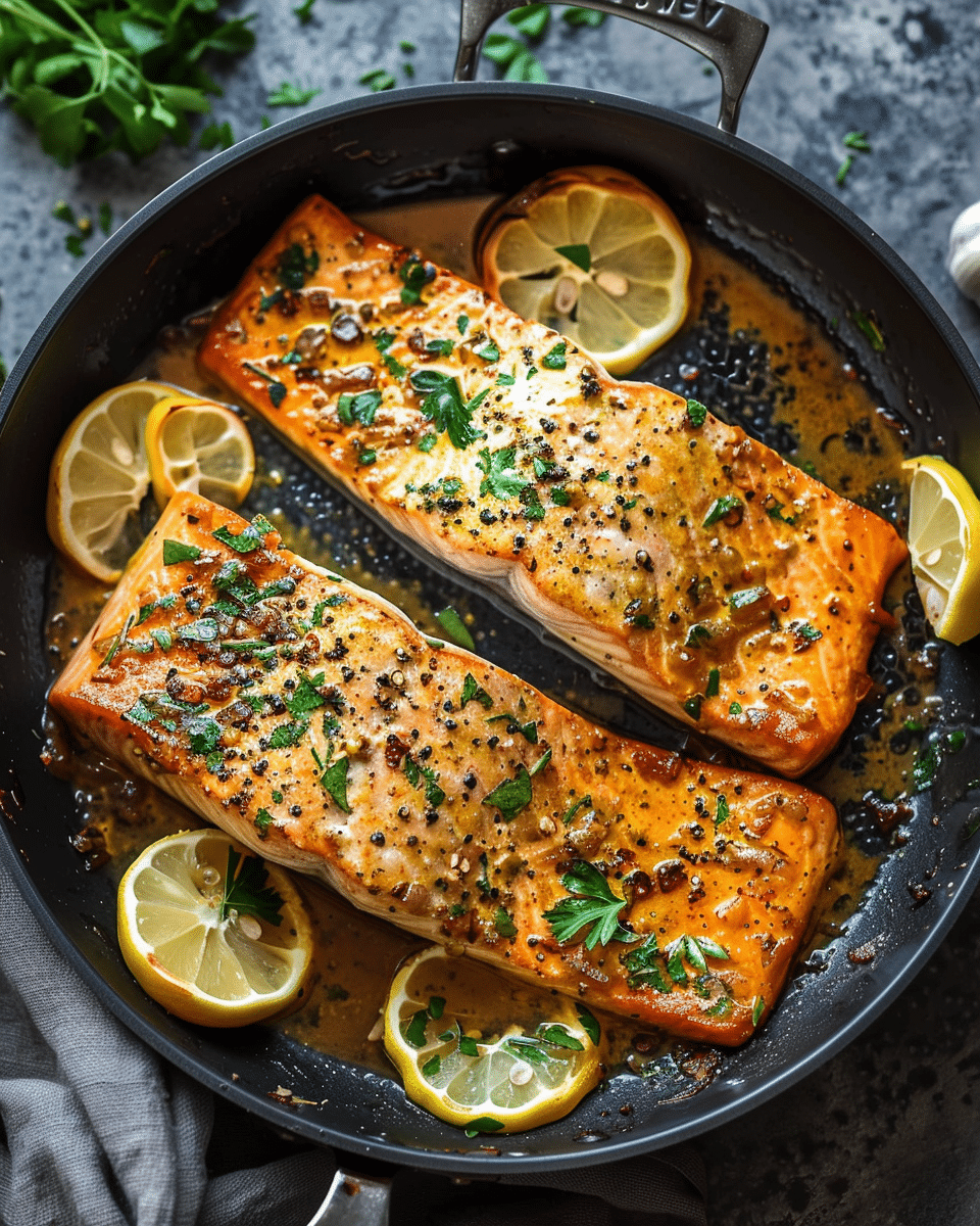 One‑Pan Coconut Curry Salmon with Garlic Butter