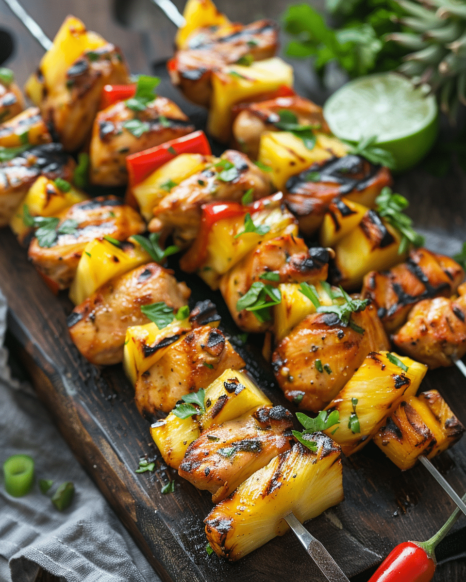 Ultimate Tropical Grilled Pineapple Chicken Kebabs