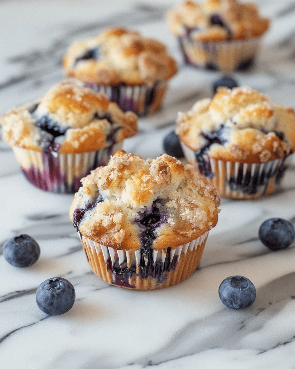 Bakery Style Blueberry Muffins