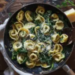 Skillet Cacio e Pepe Tortellini With Wilted Greens