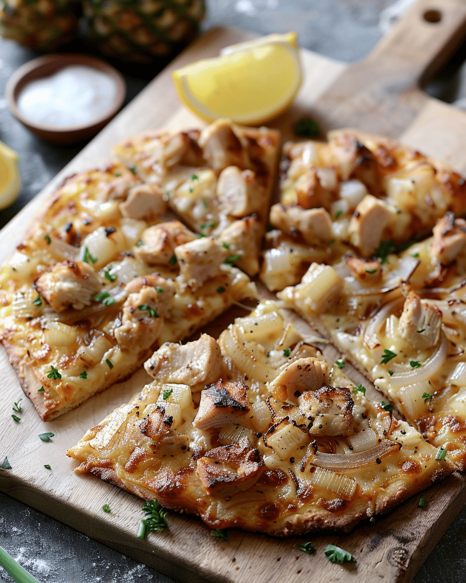 Hawaiian Chicken & Caramelized Onion Pizza