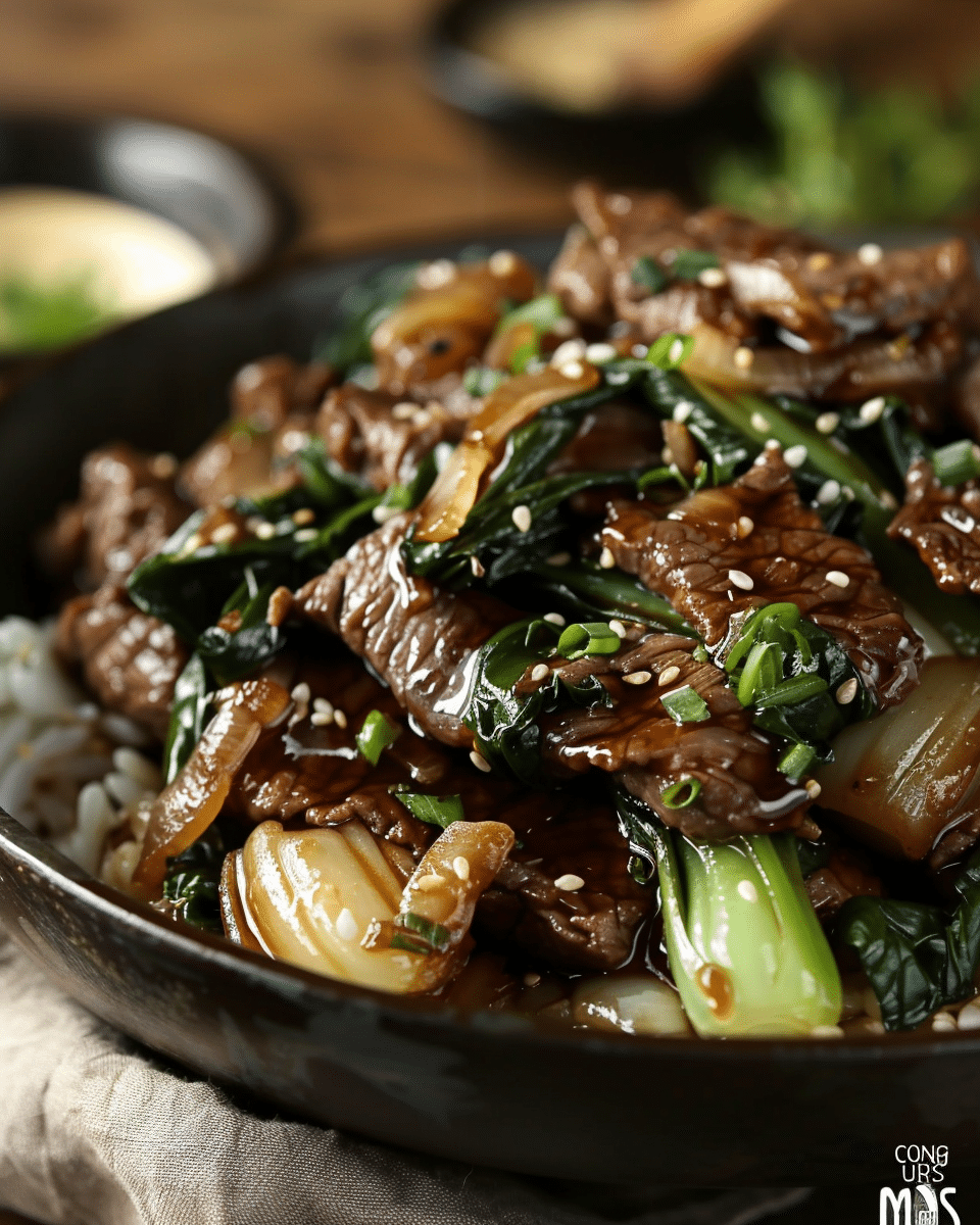 Sizzling Bok Choy and Tender Beef in a Savory Garlic Soy Glaze