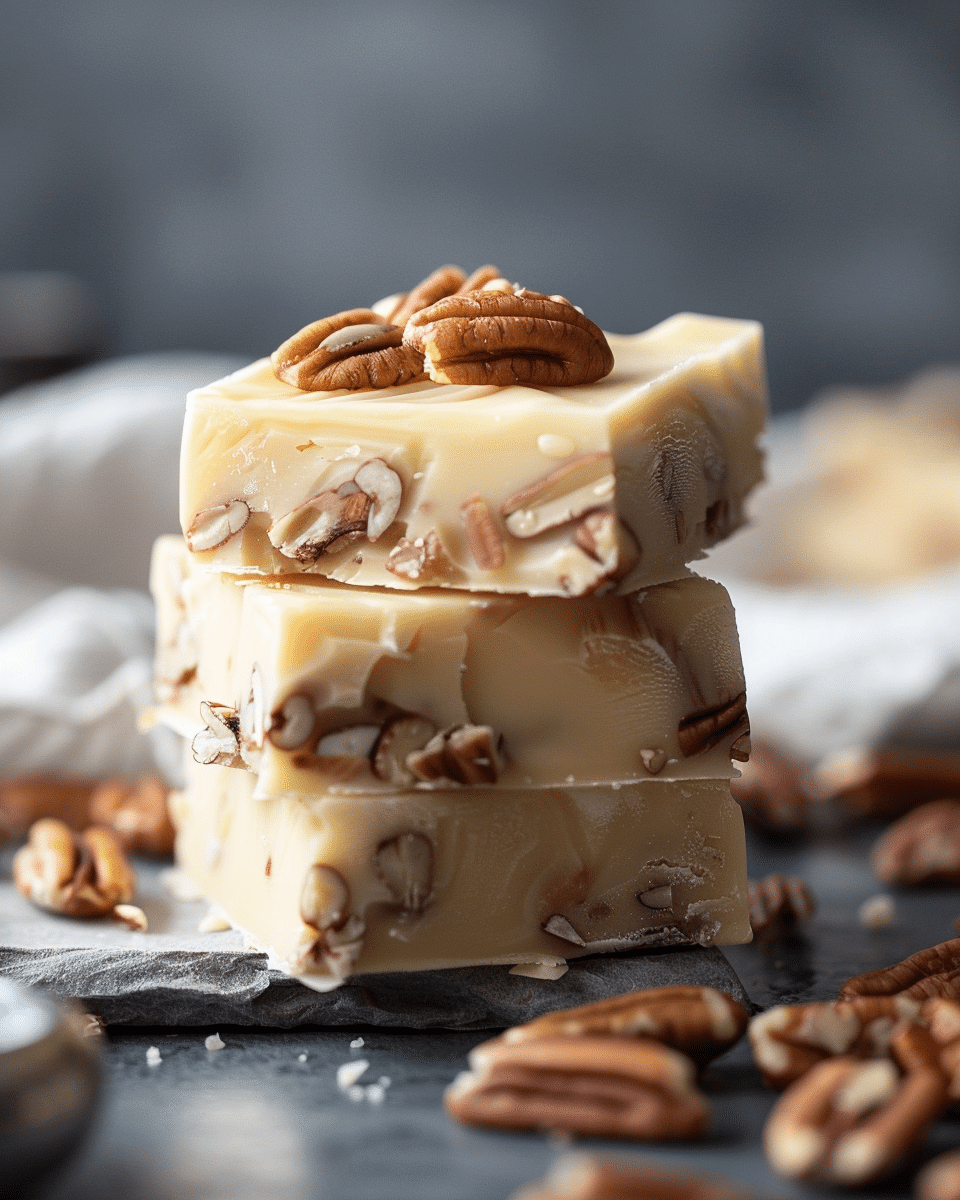 White Chocolate Caramel Pecan Fudge