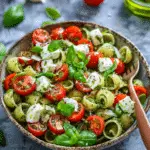 Pesto Pasta Salad with Tomatoes & Mozzarella