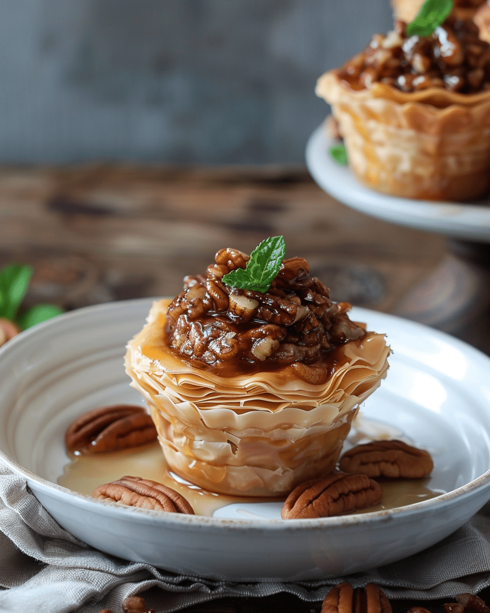 Best Pecan Caramel Baklava Cups