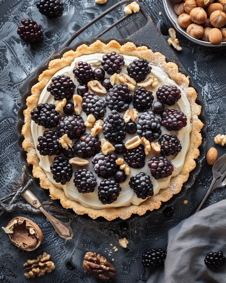 Blackberry Vanilla Hazelnut Tart