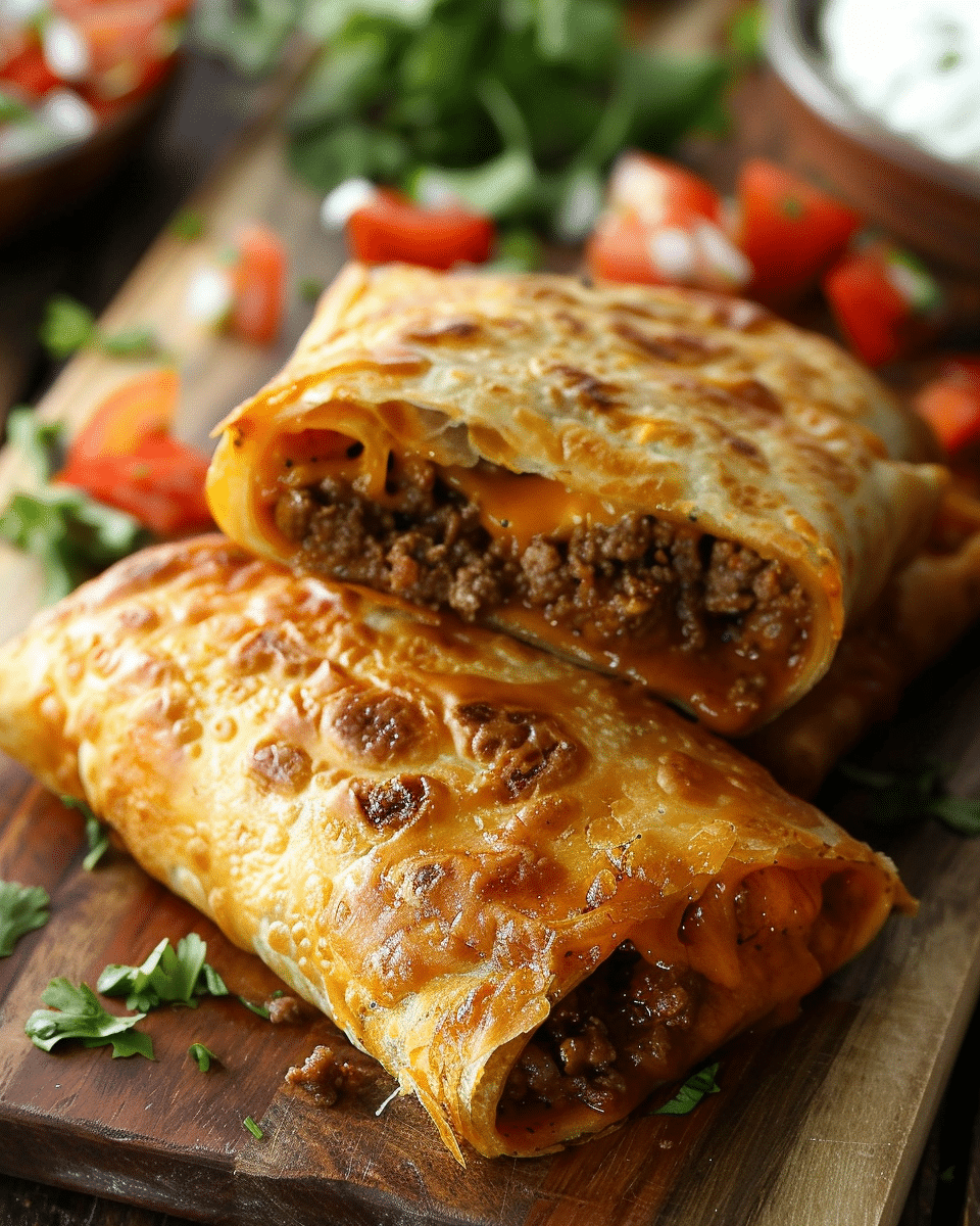 Beef and Cheese Chimichangas