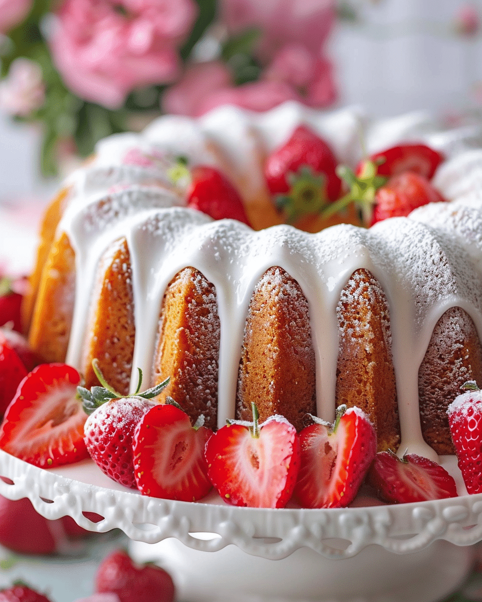 Strawberry Cream Cheese Pound Cake