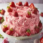 Strawberry Honeybun Cake with Strawberry Cream Icing