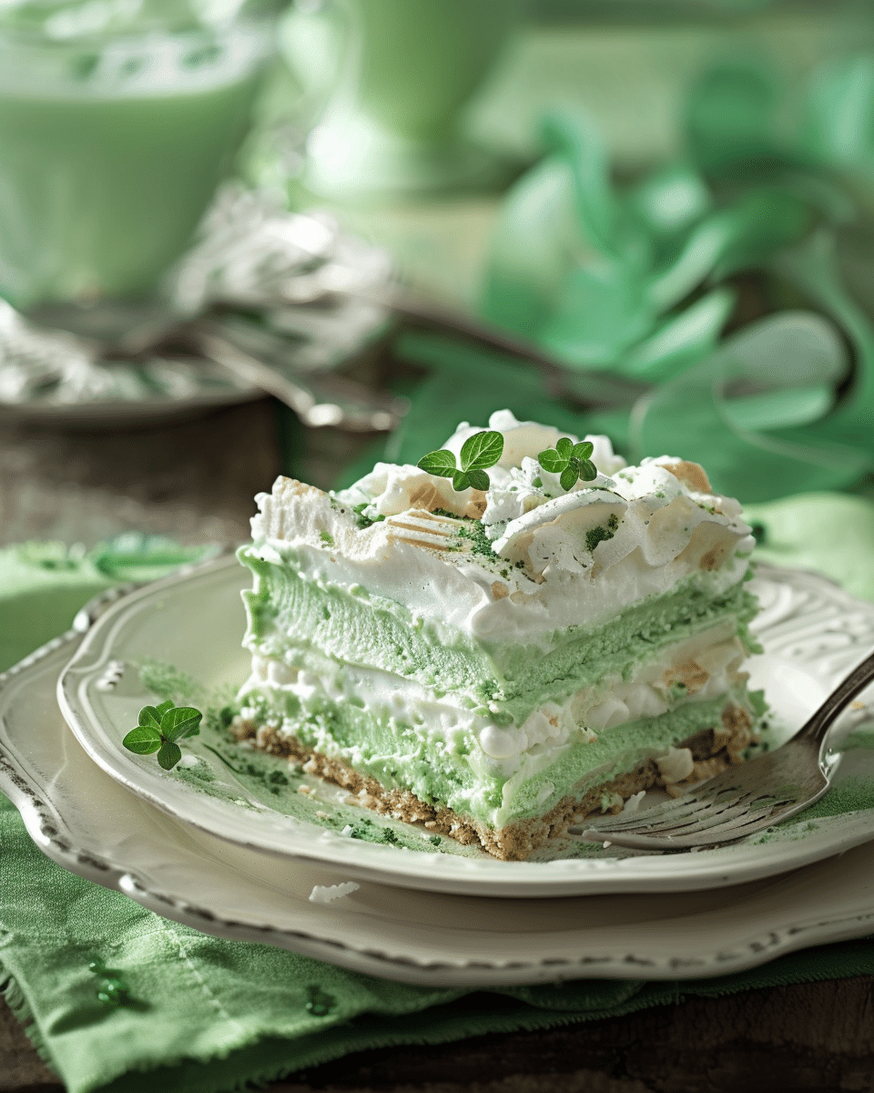 Shamrock Shake Dessert Lasagna