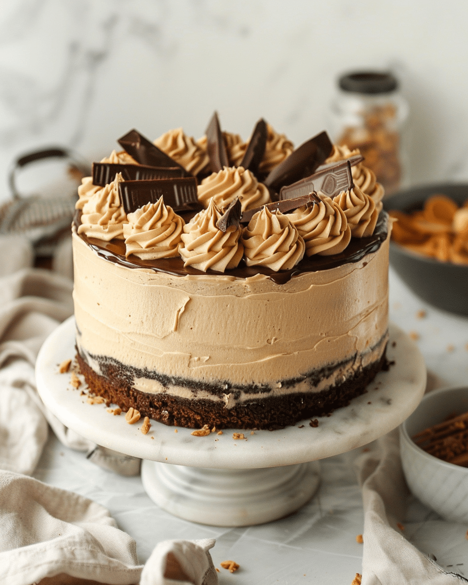 Chocolate Peanut Butter Cheesecake Cake