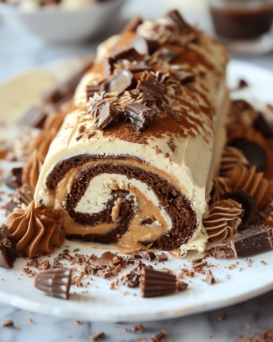 Peanut Butter Cup Cake Roll
