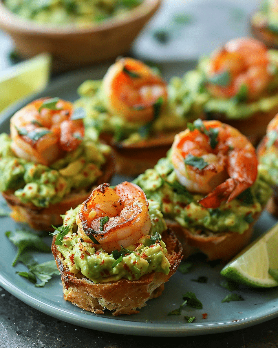 Spicy Shrimp Guacamole Bites