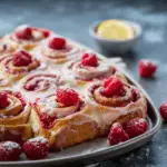 Raspberry Cinnamon Rolls with Lemon Glaze