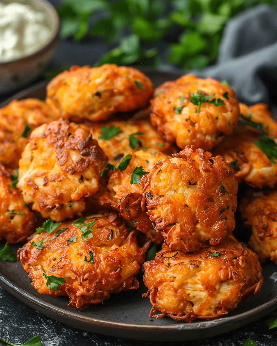 Cheesy Chicken Fritters