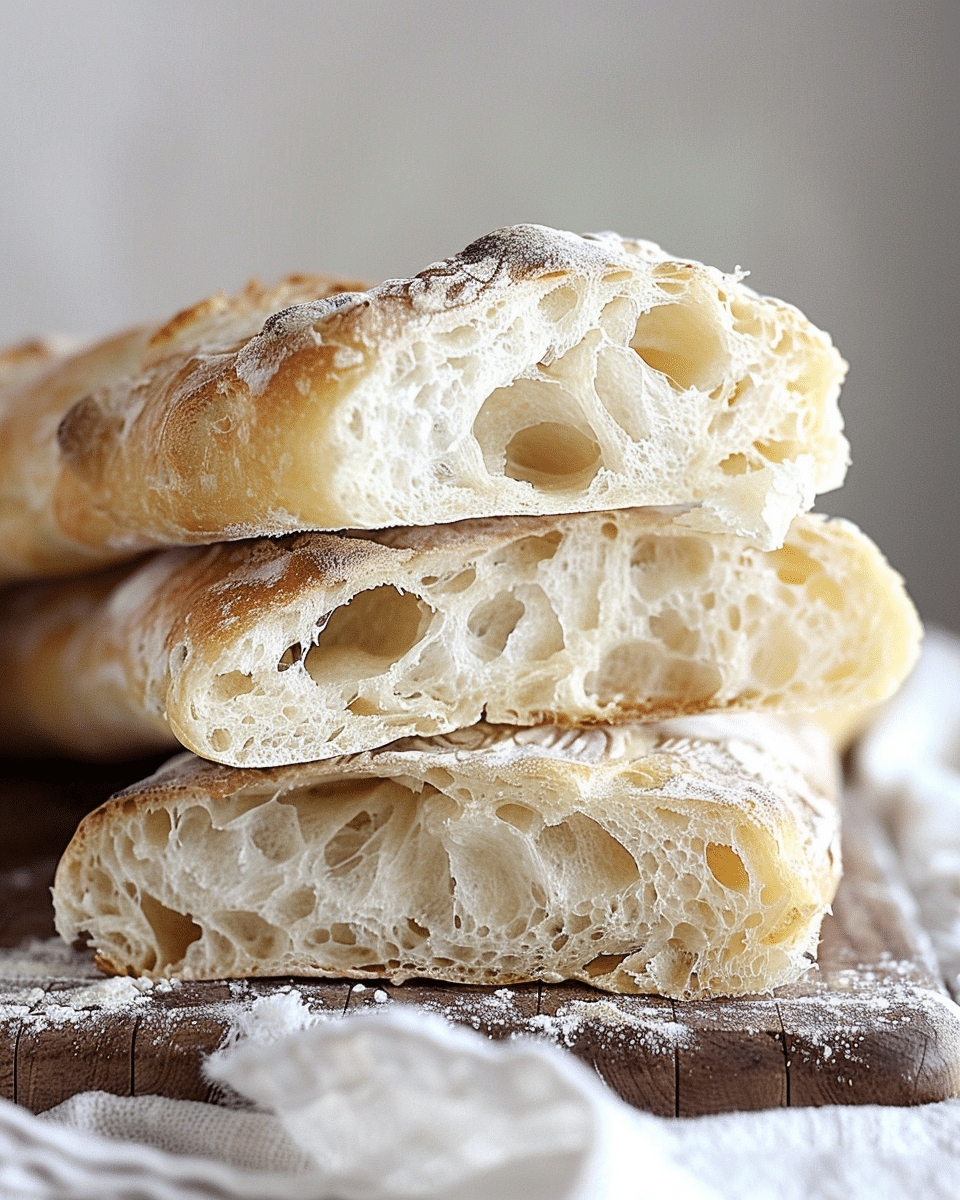 Traditional Italian Ciabatta Bread