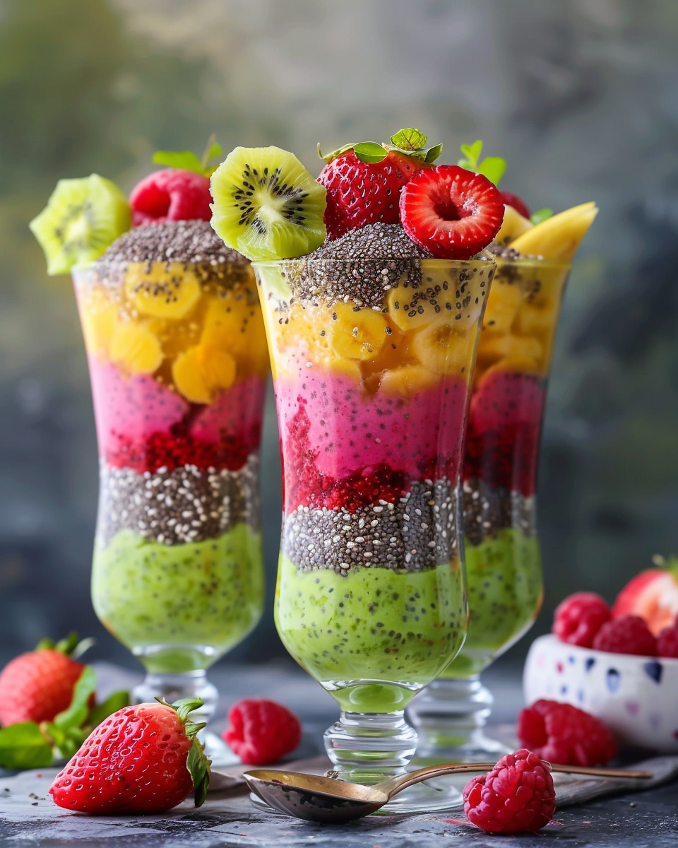 Rainbow Chia Pudding Parfait