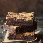 Chocolate Chip Cookie Dough Stuffed Brownies